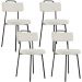 Kit 04 Cadeiras Decorativas Estofada Para Sala De Jantar Barcelona L02 Linho Champagne - Lyam