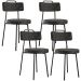 Kit 04 Cadeiras Decorativas Estofada Para Sala De Jantar Barcelona L02 Linho Chumbo - Lyam Decor