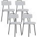 Kit 04 Cadeiras Decorativas Estofada Para Sala De Jantar Barcelona L02 Linho Cinza - Lyam Decor