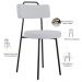 Kit 04 Cadeiras Decorativas Estofada Para Sala De Jantar Barcelona L02 Linho Cinza - Lyam Decor
