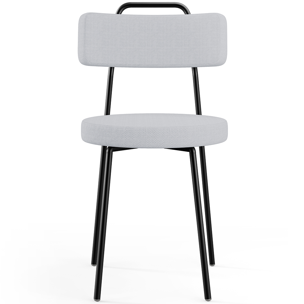 Kit 04 Cadeiras Decorativas Estofada Para Sala De Jantar Barcelona L02 Linho Cinza - Lyam Decor