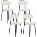 Kit 04 Cadeiras Decorativas Estofada Para Sala De Jantar Barcelona L02 Linho Cru - Lyam Decor