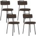 Kit 04 Cadeiras Decorativas Estofada Para Sala De Jantar Barcelona L02 Suede Marrom - Lyam Decor