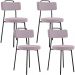 Kit 04 Cadeiras Decorativas Estofada Para Sala De Jantar Barcelona L02 Suede Rosê - Lyam Decor