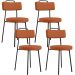 Kit 04 Cadeiras Decorativas Estofada Para Sala De Jantar Barcelona L02 Tecido Terracota - Lyam Decor