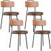 Kit 04 Cadeiras Decorativas Estofada Para Sala Jantar Barcelona L02 Couríssimo Camel Marrom - Lyam