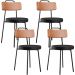Kit 04 Cadeiras Decorativas Estofada Para Sala Jantar Barcelona L02 Couríssimo Camel Preto - Lyam