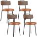 Kit 04 Cadeiras Decorativas Estofada Para Sala Jantar Barcelona L02 Couríssimo Marrom Camel - Lyam
