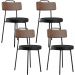 Kit 04 Cadeiras Decorativas Estofada Para Sala Jantar Barcelona L02 Couríssimo Marrom Preto - Lyam