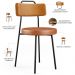 Kit 04 Cadeiras Decorativas Estofada Para Sala Jantar Barcelona L02 Couríssimo Whisky Camel - Lyam