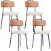 Kit 04 Cadeiras Decorativas Estofada Sala De Jantar Barcelona L02 Couríssimo Camel Linho Cru - Lyam
