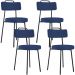 Kit 04 Cadeiras Decorativas Estofada Sala De Jantar Barcelona L02 Facto Azul Marinho - Lyam Decor
