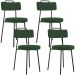 Kit 04 Cadeiras Decorativas Estofada Sala De Jantar Barcelona L02 Suede Verde Musgo - Lyam Decor