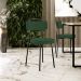 Kit 04 Cadeiras Decorativas Estofada Sala De Jantar Barcelona L02 Suede Verde Musgo - Lyam Decor