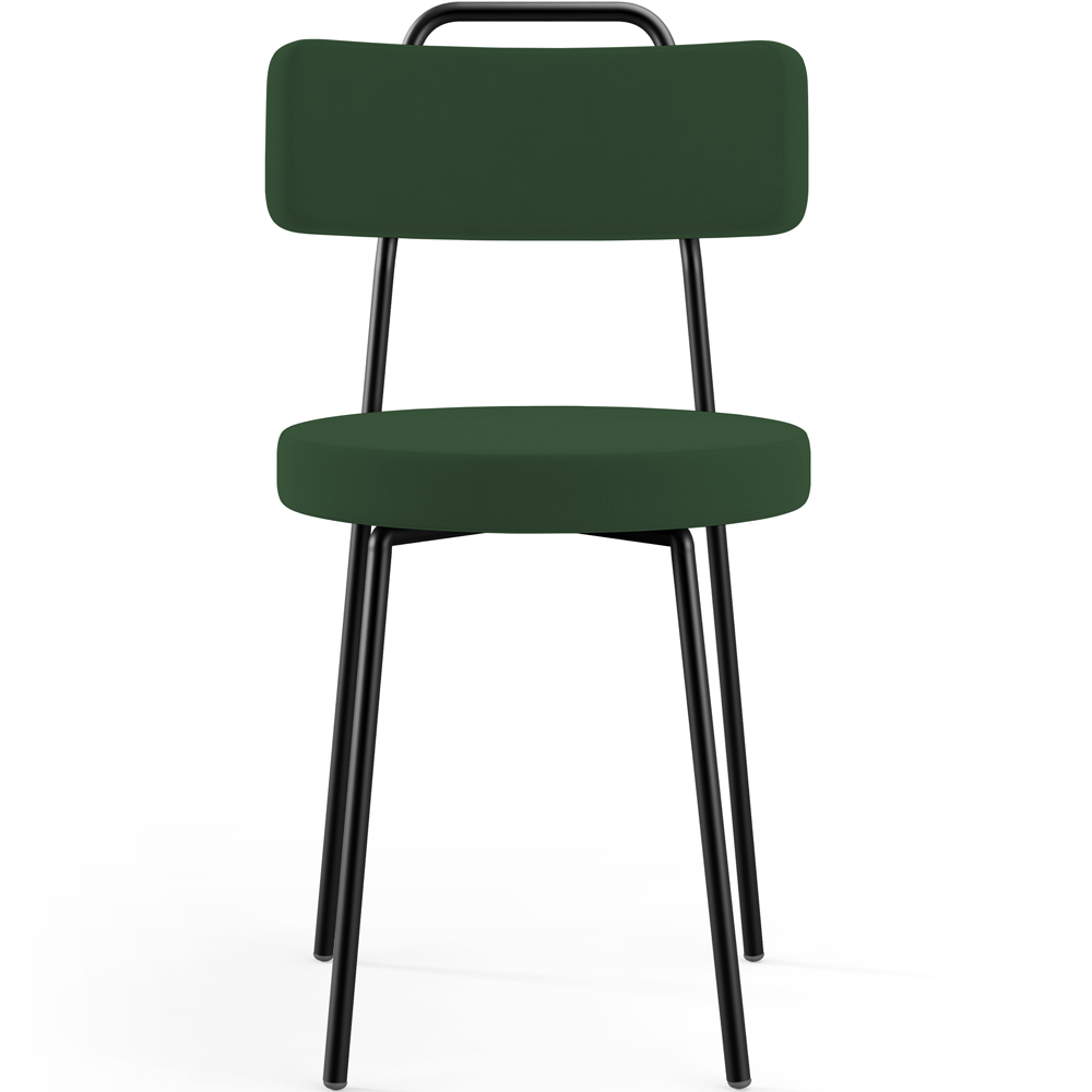 Kit 04 Cadeiras Decorativas Estofada Sala De Jantar Barcelona L02 Suede Verde Musgo - Lyam Decor