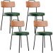 Kit 04 Cadeiras Decorativas Estofada Sala Jantar Barcelona L02 Couríssimo Camel Facto Verde - Lyam