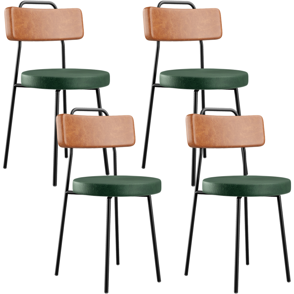 Kit 04 Cadeiras Decorativas Estofada Sala Jantar Barcelona L02 Couríssimo Camel Facto Verde - Lyam
