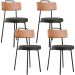 Kit 04 Cadeiras Decorativas Estofada Sala Jantar Barcelona L02 Couríssimo Camel Linho Chumbo - Lyam