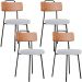 Kit 04 Cadeiras Decorativas Estofada Sala Jantar Barcelona L02 Couríssimo Camel Linho Cinza - Lyam