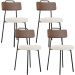Kit 04 Cadeiras Decorativas Estofada Sala Jantar Barcelona L02 Couríssimo Marrom Linho Cru - Lyam