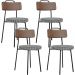Kit 04 Cadeiras Decorativas Estofada Sala Jantar Barcelona L02 Couríssimo Marrom Pied Poule - Lyam