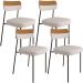 Kit 04 Cadeiras Decorativas Estofada Sala Jantar Melina F01 Linho Bege Corano Caramelo - Lyam Decor
