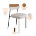 Kit 04 Cadeiras Decorativas Estofada Sala Jantar Melina F01 Linho Bege Corano Caramelo - Lyam Decor