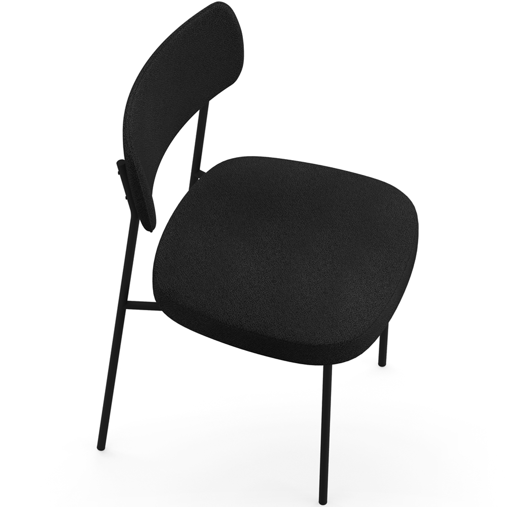 Kit 04 Cadeiras Decorativas Estofadas Para Sala de Jantar Melina L02 Poliéster Preto - Lyam