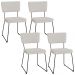 Kit 04 Cadeiras Decorativas Para Sala De Jantar Allana L02 Bouclê Cru - Lyam