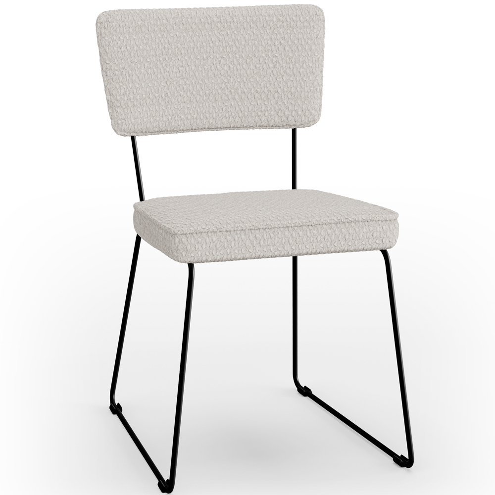 Kit 04 Cadeiras Decorativas Para Sala De Jantar Allana L02 Bouclê Cru - Lyam