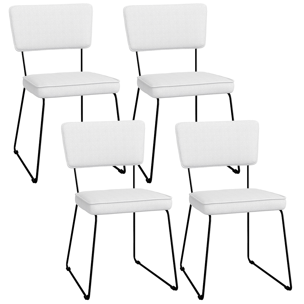 Kit 04 Cadeiras Decorativas Para Sala De Jantar Allana L02 Facto Branco - Lyam Decor