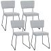 Kit 04 Cadeiras Decorativas Para Sala De Jantar Allana L02 Suede Cinza - Lyam Decor