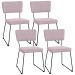 Kit 04 Cadeiras Decorativas Para Sala De Jantar Allana L02 Suede Rosê - Lyam Decor