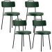 Kit 04 Cadeiras Decorativas Para Sala De Jantar Barcelona L02 Couríssimo Verde Musgo - Lyam Decor