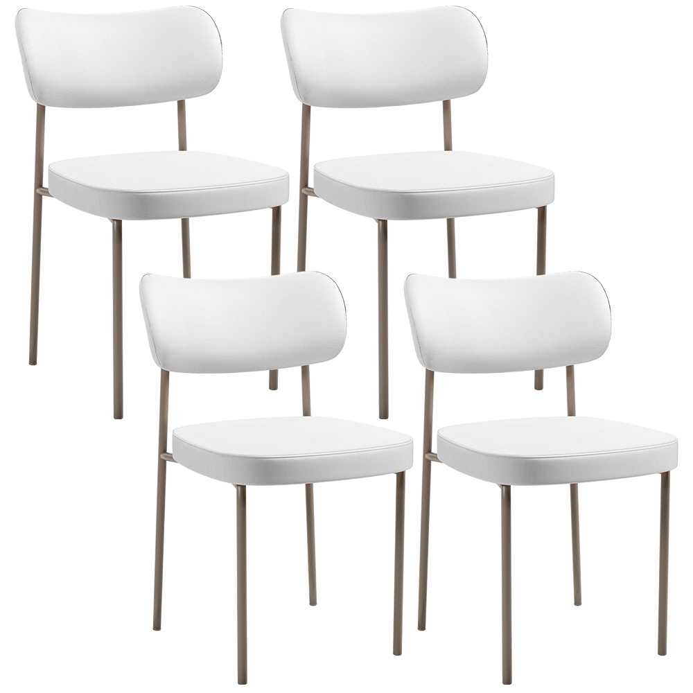 Kit 04 Cadeiras Decorativas Para Sala De Jantar Melina Base Arena L02 Facto Branco - Lyam Decor