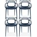 Kit 04 Cadeiras Decorativas Para Sala de Jantar Amsterdam F03 Preto - Lyam Decor