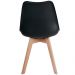 Kit 04 Cadeiras Decorativas Para Sala de Jantar Ayla Com Base de Madeira E01 Preto - Lyam Decor