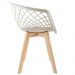 Kit 04 Cadeiras Decorativas Para Sala de Jantar Madri Com Base de Madeira E01 Branco - Lyam Decor