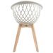 Kit 04 Cadeiras Decorativas Para Sala de Jantar Madri Com Base de Madeira E01 Branco - Lyam Decor