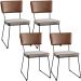 Kit 04 Cadeiras Decorativas Sala De Jantar Allana L02 Couríssimo Marrom Linho Bege - Lyam Decor
