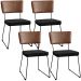 Kit 04 Cadeiras Decorativas Sala De Jantar Allana L02 Couríssimo Marrom Linho Chumbo - Lyam Decor