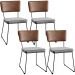 Kit 04 Cadeiras Decorativas Sala De Jantar Allana L02 Couríssimo Marrom Linho Cinza - Lyam Decor