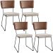 Kit 04 Cadeiras Decorativas Sala De Jantar Allana L02 Couríssimo Marrom Linho Cru - Lyam Decor