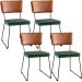 Kit 04 Cadeiras Decorativas Sala Jantar Allana L02 Couríssimo Camel Facto Verde Musgo - Lyam Decor