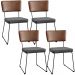 Kit 04 Cadeiras Decorativas Sala Jantar Allana L02 Couríssimo Marrom Linho Cinza Escuro - Lyam Decor