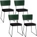 Kit 04 Cadeiras Decorativas Sala Jantar Allana L02 Facto Verde Musgo Couríssimo Preto - Lyam Decor