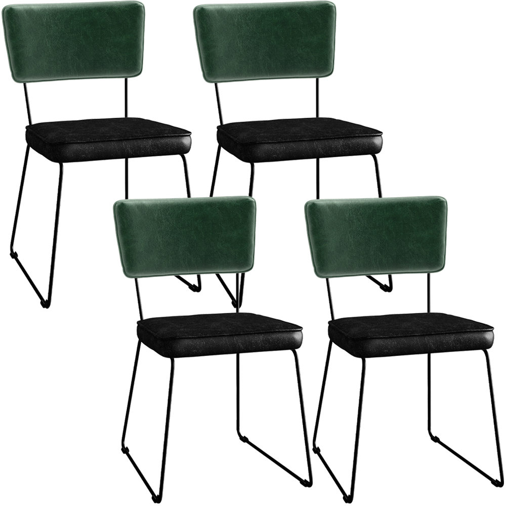 Kit 04 Cadeiras Decorativas Sala Jantar Allana L02 Facto Verde Musgo Couríssimo Preto - Lyam Decor