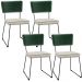 Kit 04 Cadeiras Decorativas Sala Jantar Allana L02 Facto Verde Musgo Linho Champagne - Lyam Decor