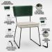 Kit 04 Cadeiras Decorativas Sala Jantar Allana L02 Facto Verde Musgo Linho Champagne - Lyam Decor
