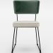 Kit 04 Cadeiras Decorativas Sala Jantar Allana L02 Facto Verde Musgo Linho Champagne - Lyam Decor
